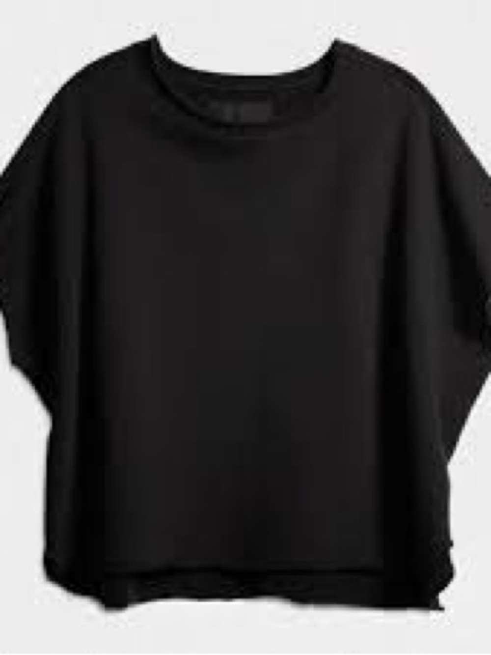 Women’s Black Boxy Short-Sleeve Top sweatshirt OS